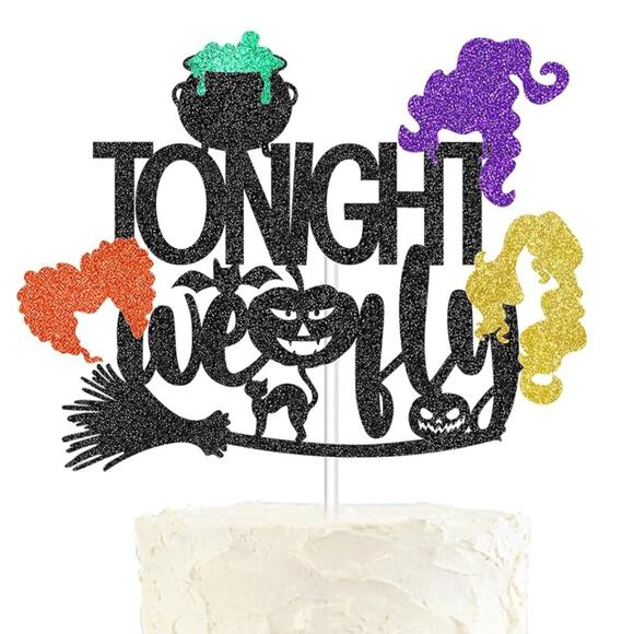 Halloween Cake Topper Set - "I Smell Children" & "Tonight We Fly" - Picture 2 of 2